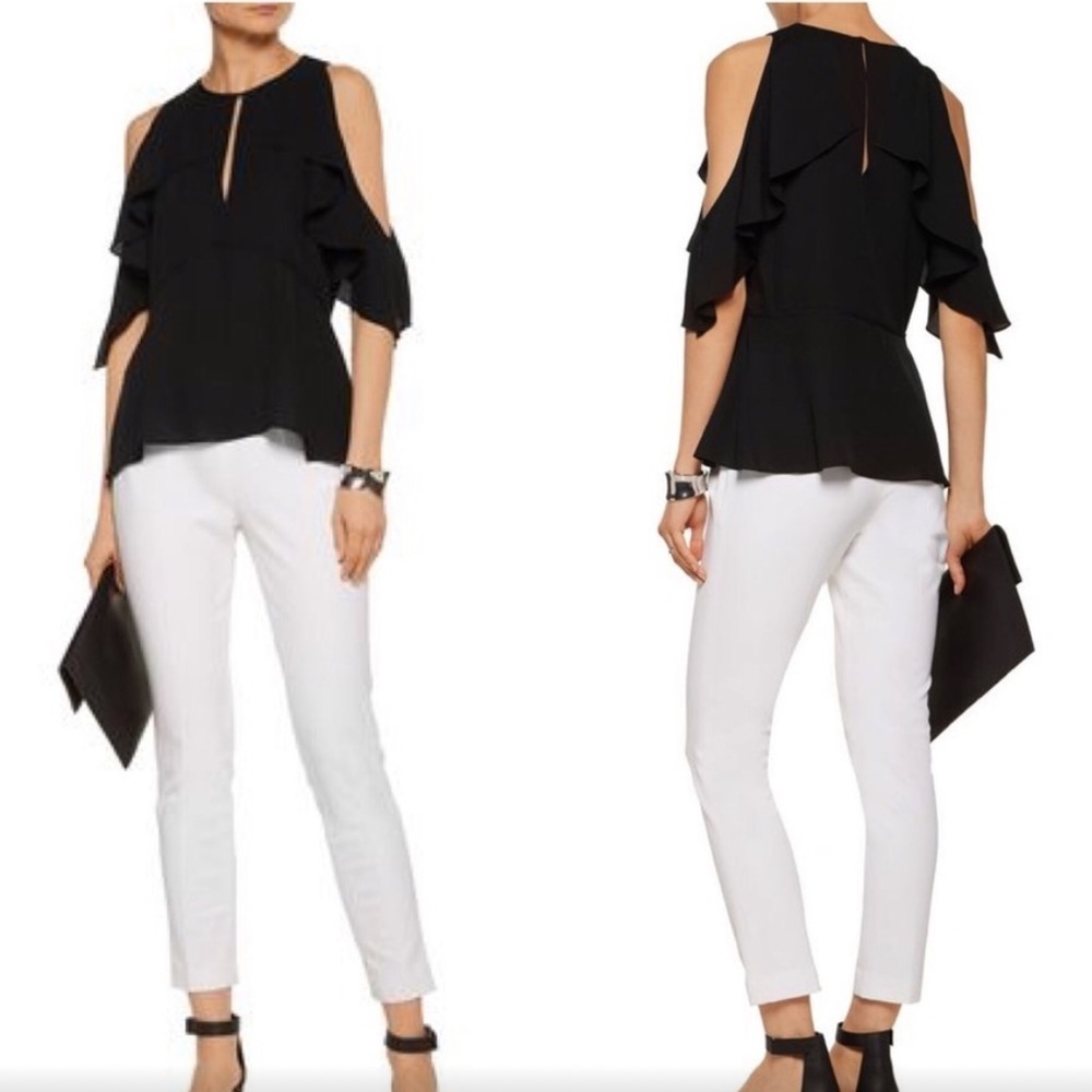 Theory Desiraya B Sleeveless Classic Georgette Black 100% Silk Top Size S